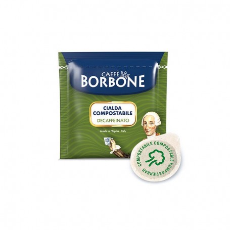 50 Cialde Compostabili, Miscela Verde Dek, ESE 44mm, Caffè Borbone